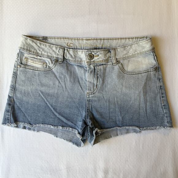 Lauren Conrad Women Shorts 10 Light Blue Denim Button Frayed Hem 2" Inseam - Picture 1 of 10